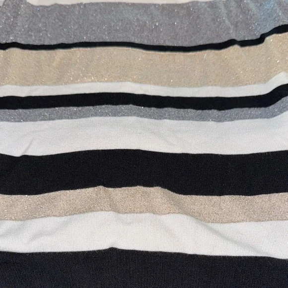 WHBM Stunning Black and White Striped Blouse - Picture 7 of 9